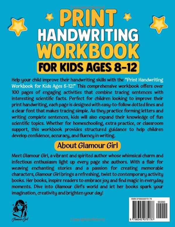 Print Handwriting Workbook for Kids Ages 8-12: Improve your Writing Skills with 100+ Pages of Tracing Sentences and Interesting Scientific Facts (Write & Learn Adventures)